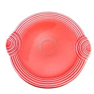Fiesta Fiestaware Retired Persimmon Handled Cake Plate Hostess Plate 1995-2008